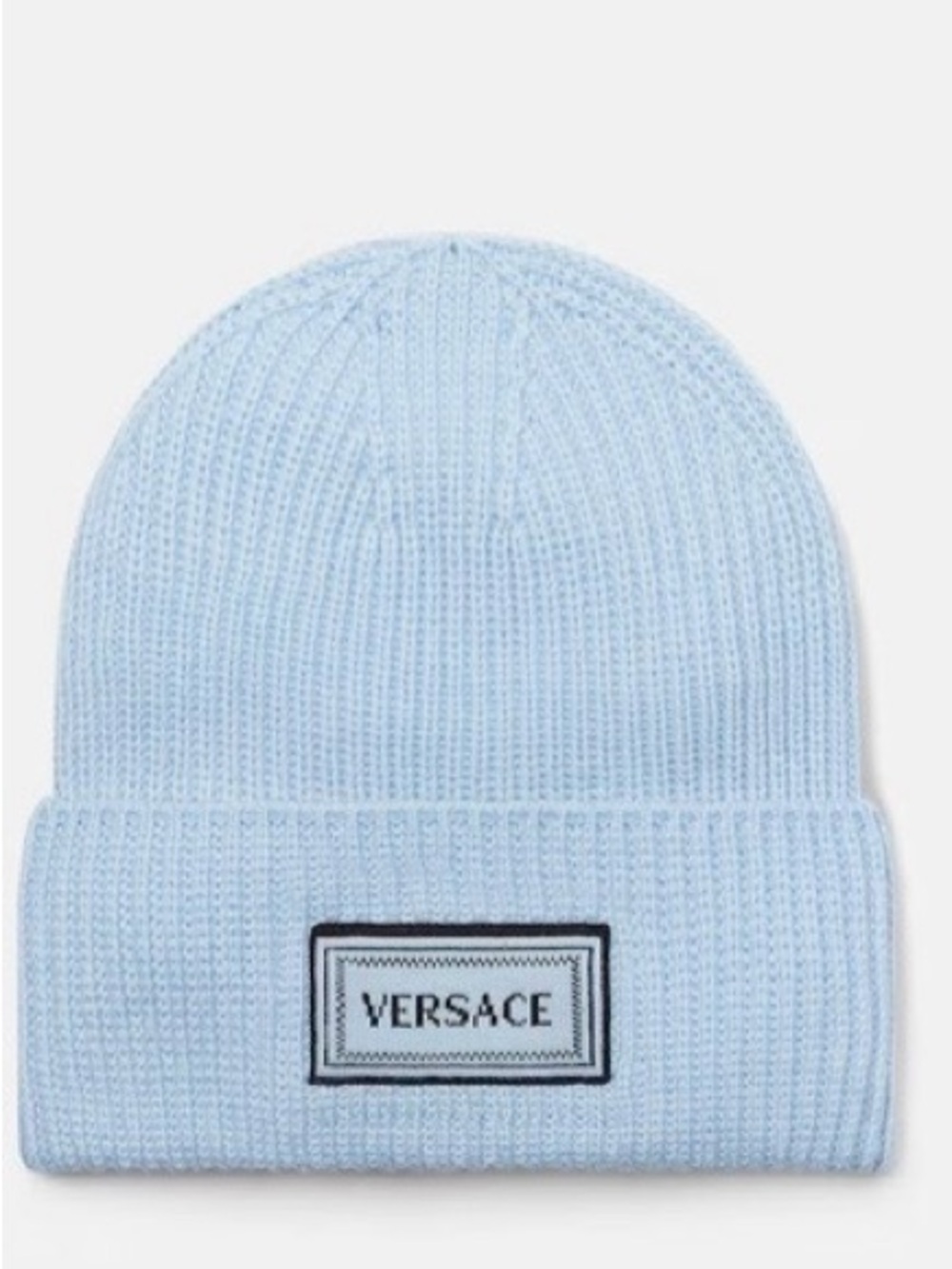 Versace womens Light Blue wool Knit Beanie